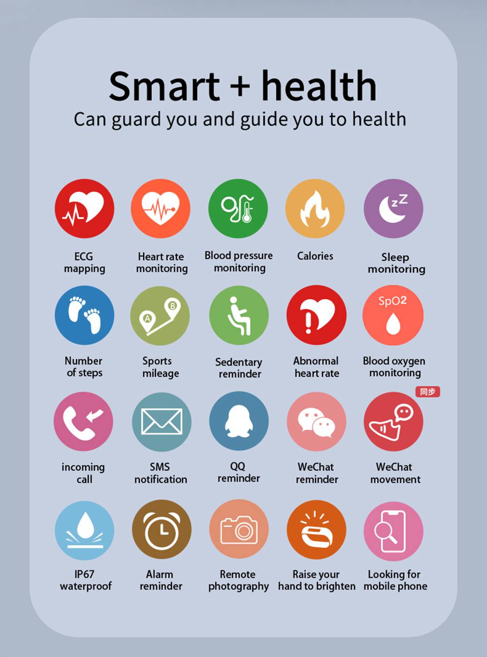 Makibes C20S Smart Bracelet Blood Oxygen Blood Pressure Monitor 1.14 Inch LCD Color Touch Screen IP67 Water Resistant Heart Rate Wristband - Black