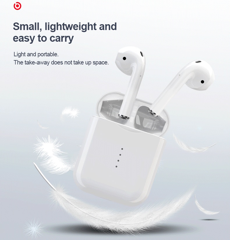 i10 TWS Bluetooth 5.0 Earbuds Tap Control Automatically Pairing - White