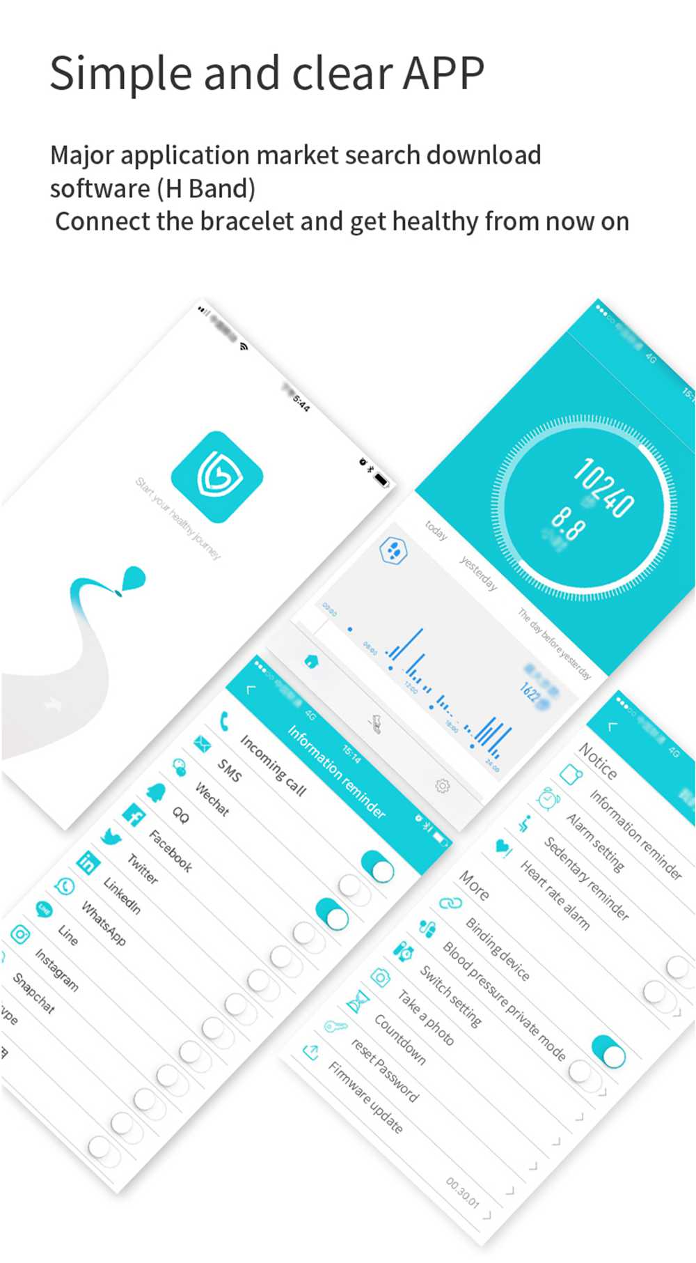 Makibes C20S Smart Bracelet Blood Oxygen Blood Pressure Monitor 1.14 Inch LCD Color Touch Screen IP67 Water Resistant Heart Rate Wristband - Black