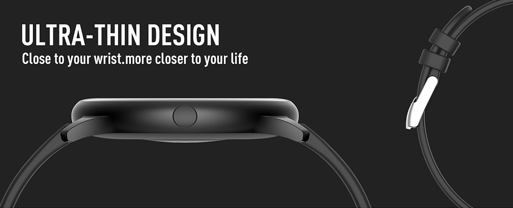 Model-KW19 SmartWatch 1.3 Inch TFT HD Screen IP67 Bluetooth 4.0 Heart Rate Blood Pressure Monitor - Black