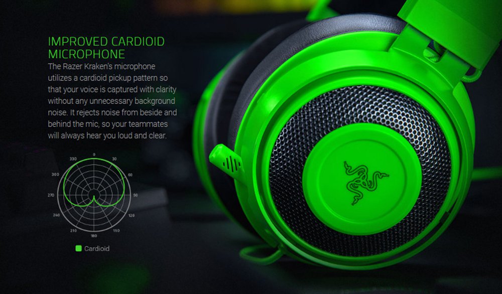 Razer Kraken New version 3.5mm Gaming Headset In-Line Audio Controls Noise Cancelling for PC PS4 N-Switch -Black