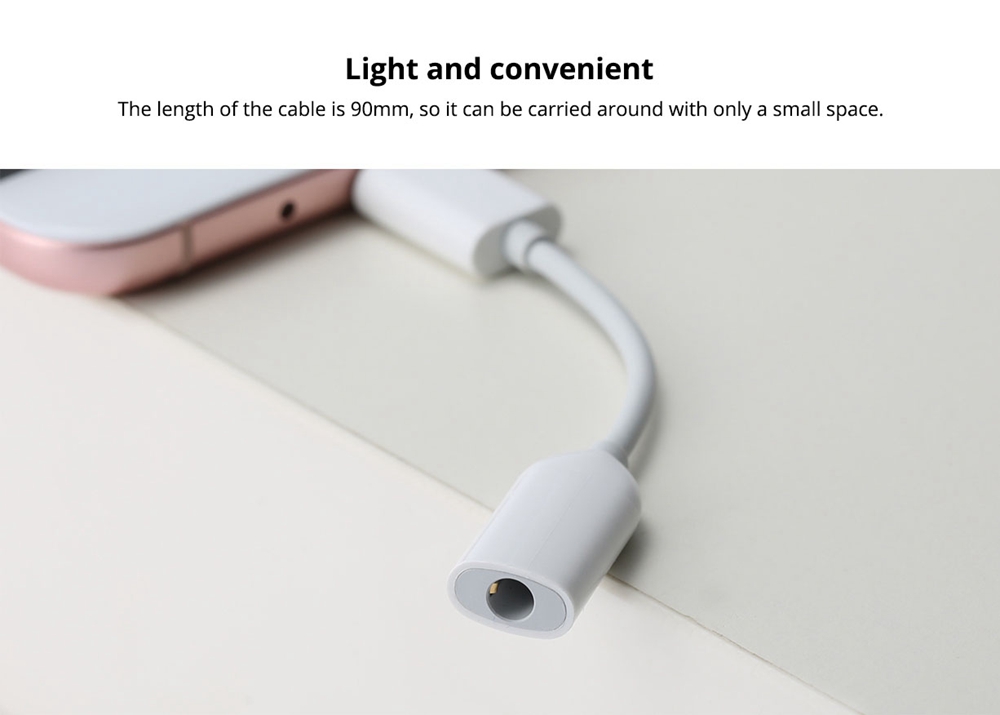 Original Xiaomi Type-C USB To 3.5mm Audio Adapter Cable - White