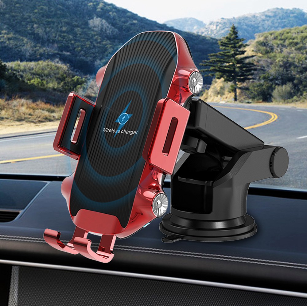 X343 Smart Wireless Car Charger For QiEnabled Cellphone Black