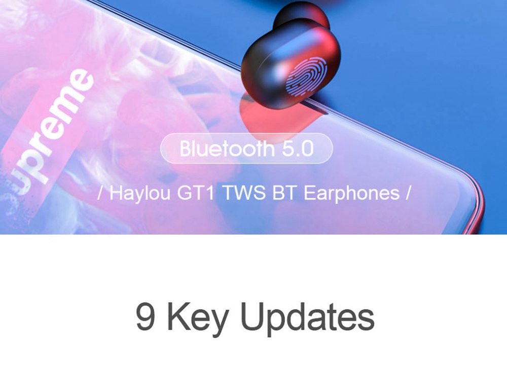 Haylou GT1 Bluetooth 5.0 TWS Earphones in-Ear Siri Google Assistant IPX5 Noise Isolation