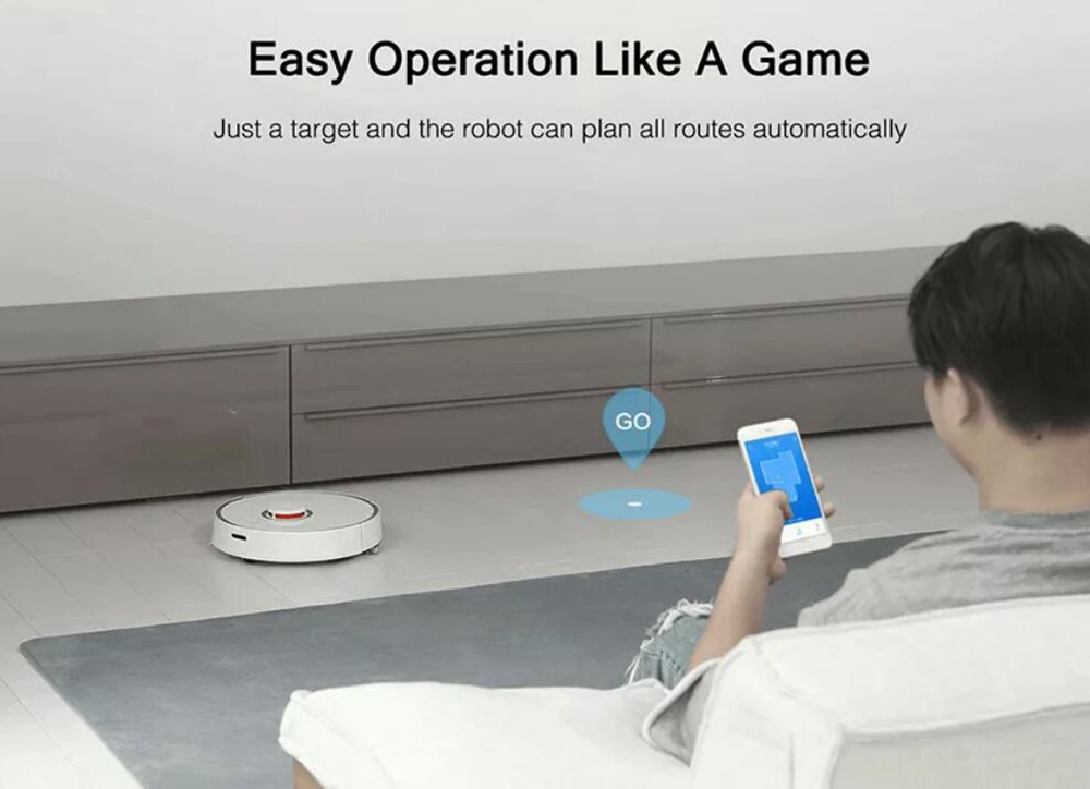 Roborock S50 Robot Vacuum Cleaner 2 APP Virtual Wall Automatic Area   Cleaning 2000pa Suction 2 in 1 Sweeping Mopping Function LDS Path   Planning 5200mAh Battery EU Plug - White