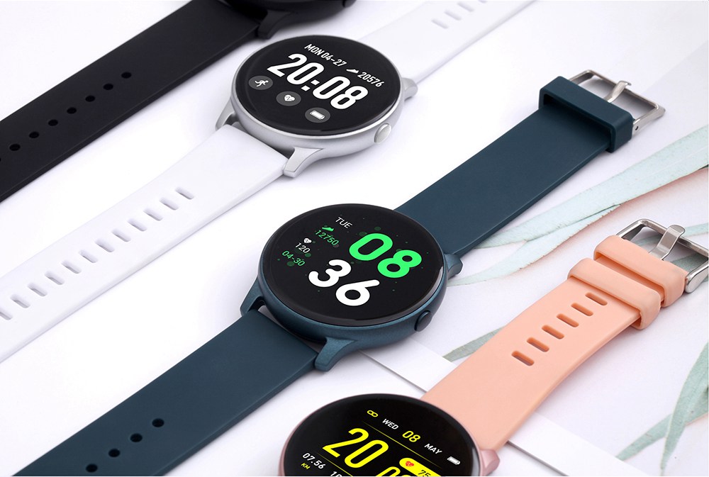 Model-KW19 SmartWatch 1.3 Inch TFT HD Screen IP67 Bluetooth 4.0 Heart Rate Blood Pressure Monitor - Black