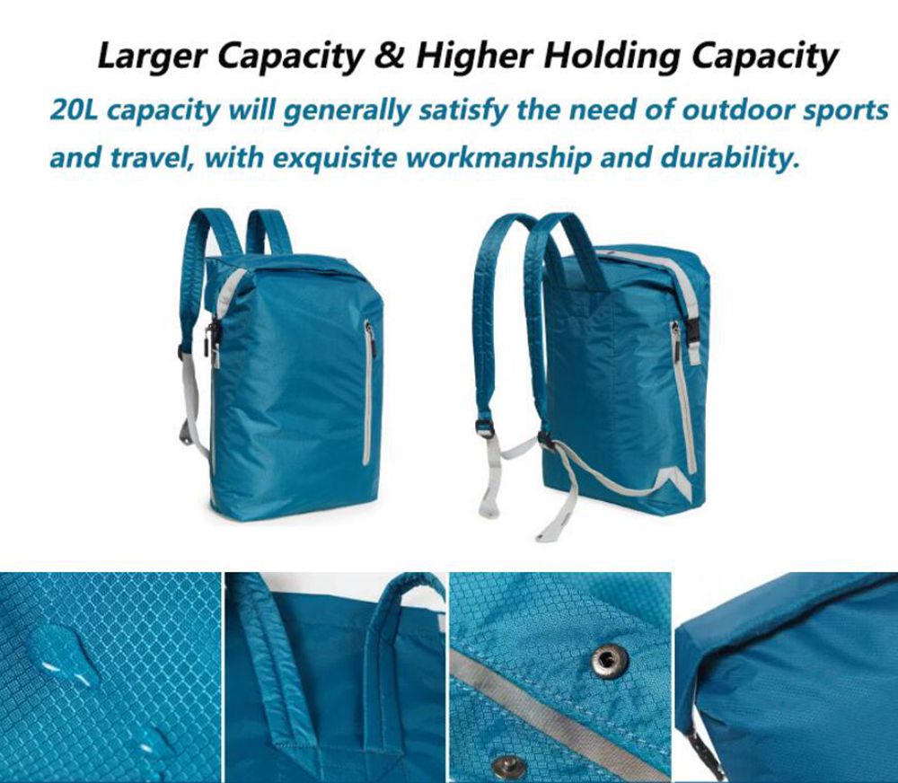Xiaomi 90 Fen Multi-function Sports Foldable Backpack Unisex Outdoor Travel Rucksack 20L From Xiaomi Youpin - Blue