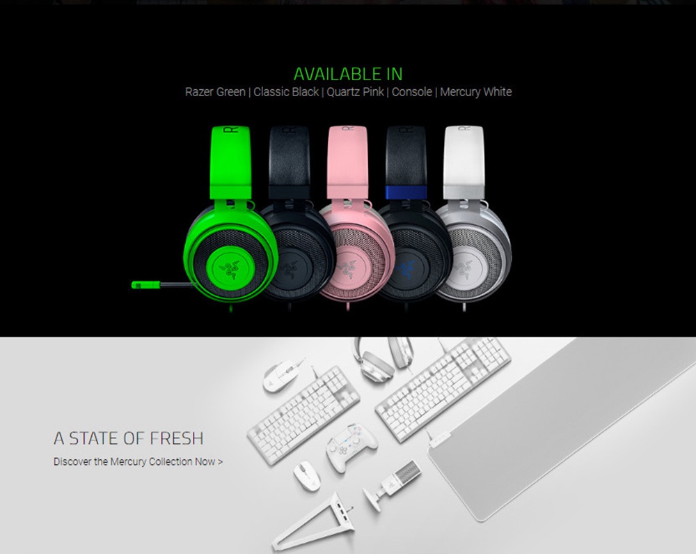 Razer Kraken New version 3.5mm Gaming Headset In-Line Audio Controls Noise Cancelling for PC PS4 N-Switch -Black