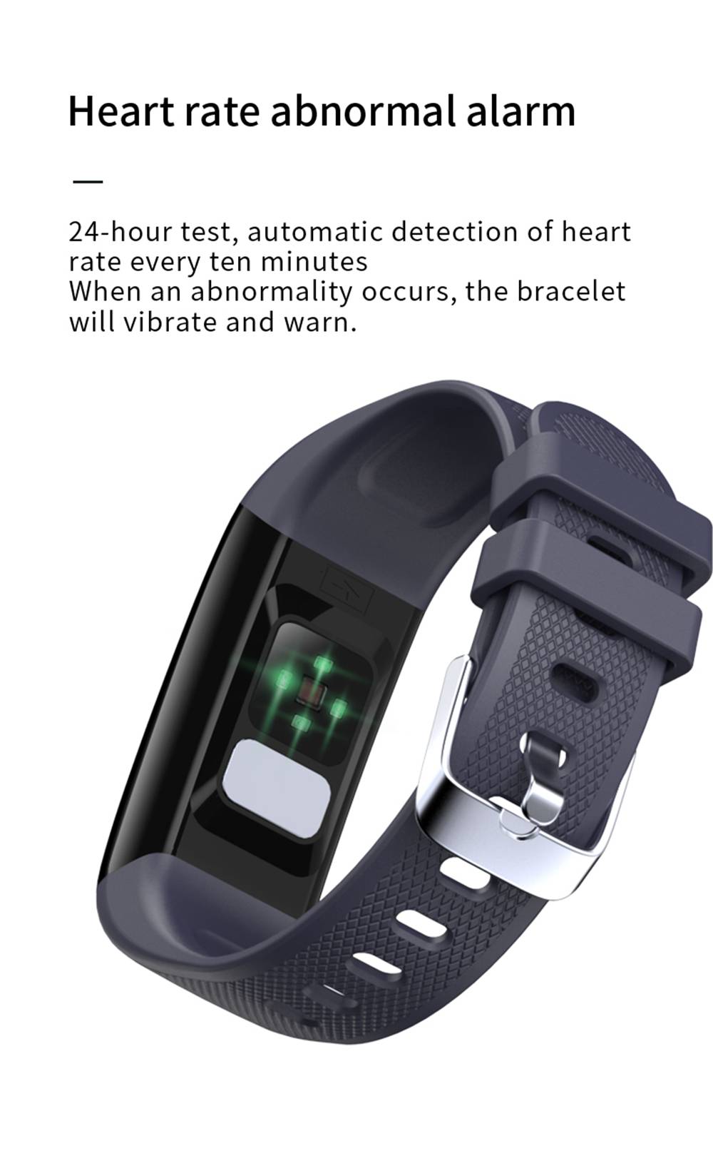 Makibes C20S Smart Bracelet Blood Oxygen Blood Pressure Monitor 1.14 Inch LCD Color Touch Screen IP67 Water Resistant Heart Rate Wristband - Black