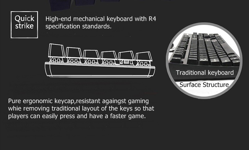Ajazz AK33 Wired Mechanical Keyboard Black Switches Full White Backlight 82 Keys - Black
