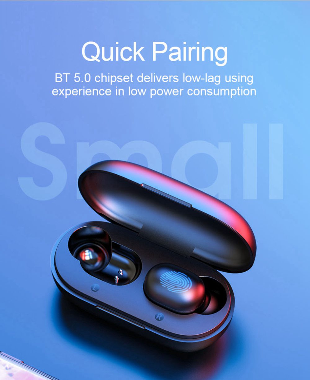 Haylou GT1 Fingerprint Touch Bluetooth 5.0 TWS Earphones Siri Google Assistant IPX5 Noise Cancelling - Black 12 Haylou GT1 Bluetooth 5.0 TWS Earphones in-Ear Siri Google Assistant IPX5 Noise Isolation