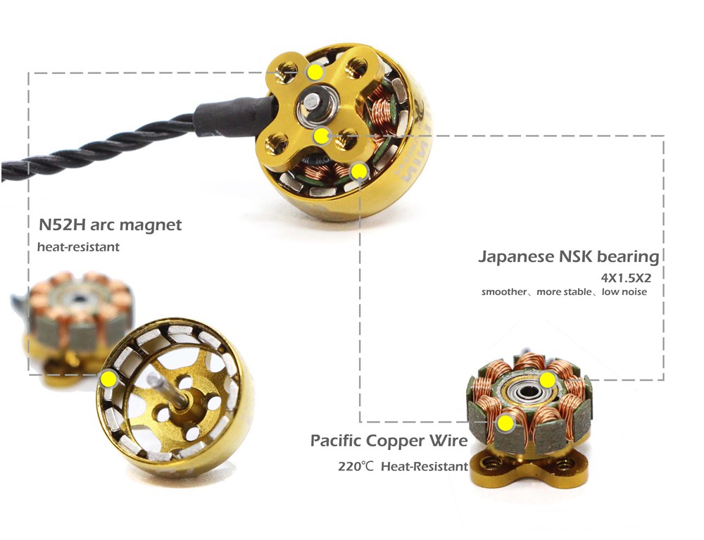 Flywoo NIN 1103 7650KV 1-3S Brushless Motor For FPV Racing RC Drone