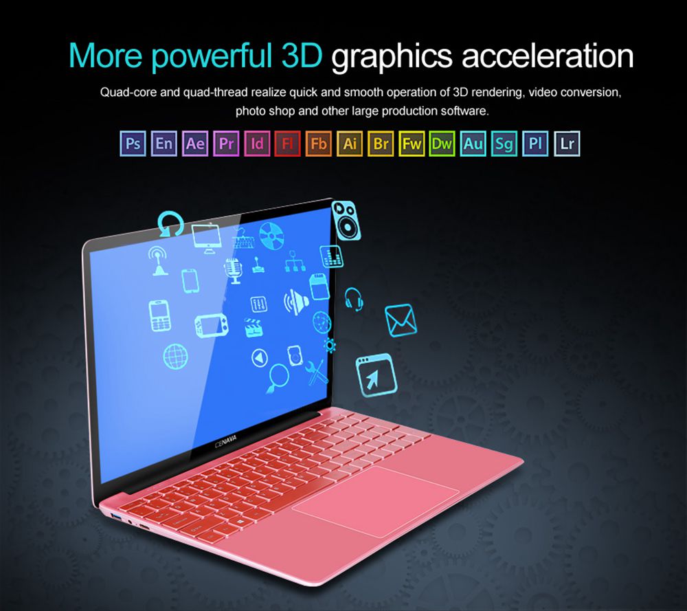 Cenava P151 Laptop Intel Celeron J3455 Quad Core 15.6" 1920*1080 Windows 10 8GB RAM 256GB SSD - Rose Gold