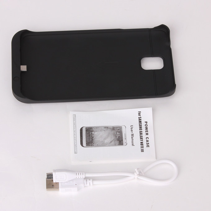 Portable USB External Rechargeable Backup Battery Case For Samsung Galaxy NOTE 3 3800mAh - Black