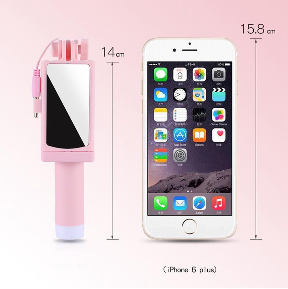 Mini Selfie Stick Universal Camera Artifact Portable Folding Self-timer Stick - Pink