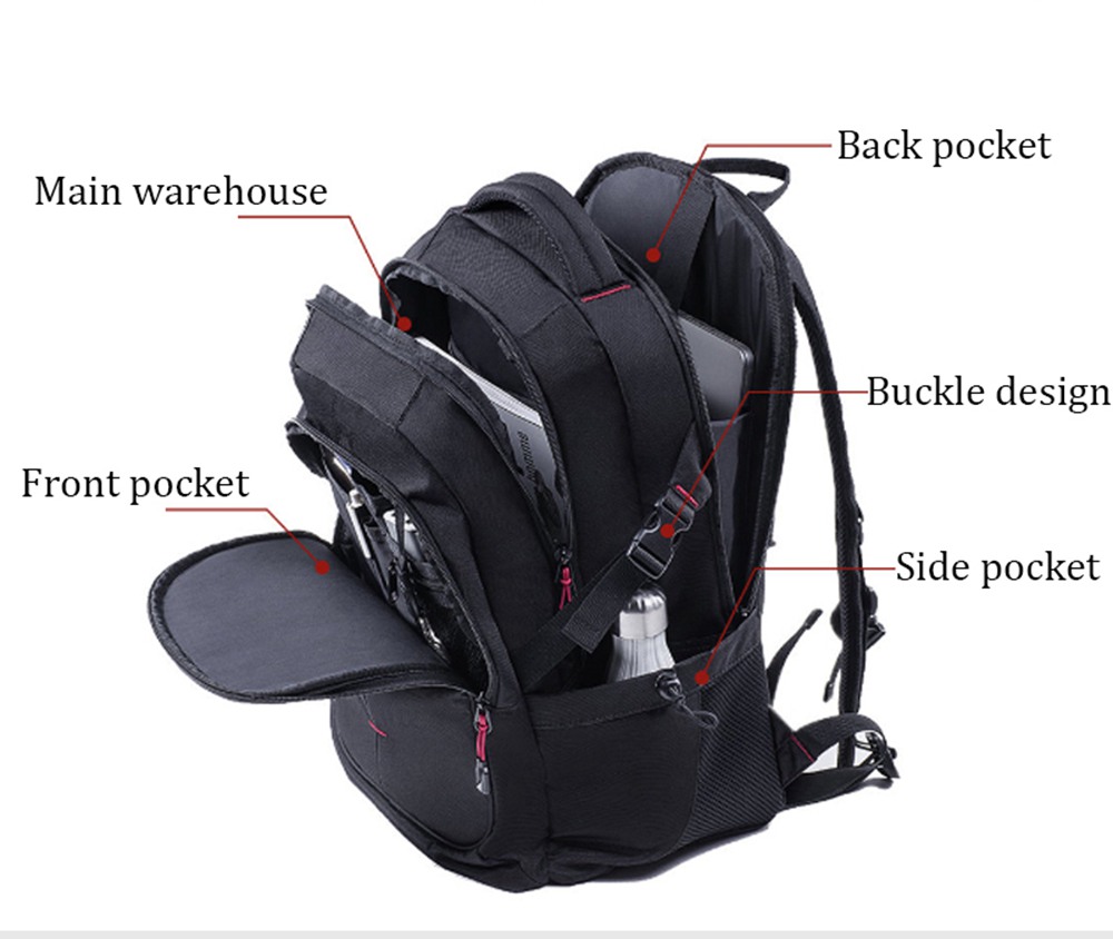 Xiaomi UREVO 25L Multi-functional Backpack Waterproof 15-inch Laptop Bag Outdoor Travel Rucksack For Xiaomi Youpin- Black