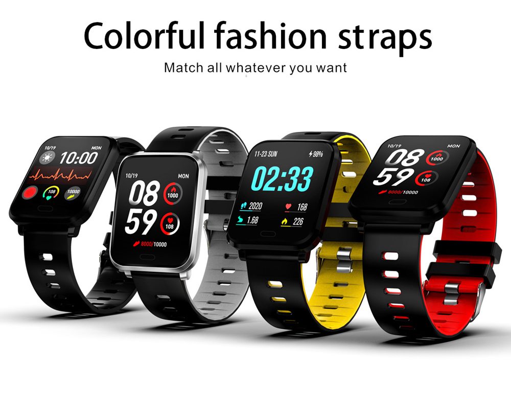 Makibes K10 Smartwatch Remote Camera 1.3 Inch Screen IP68 Water Resistant Heart Rate Blood Pressure Monitor - Black