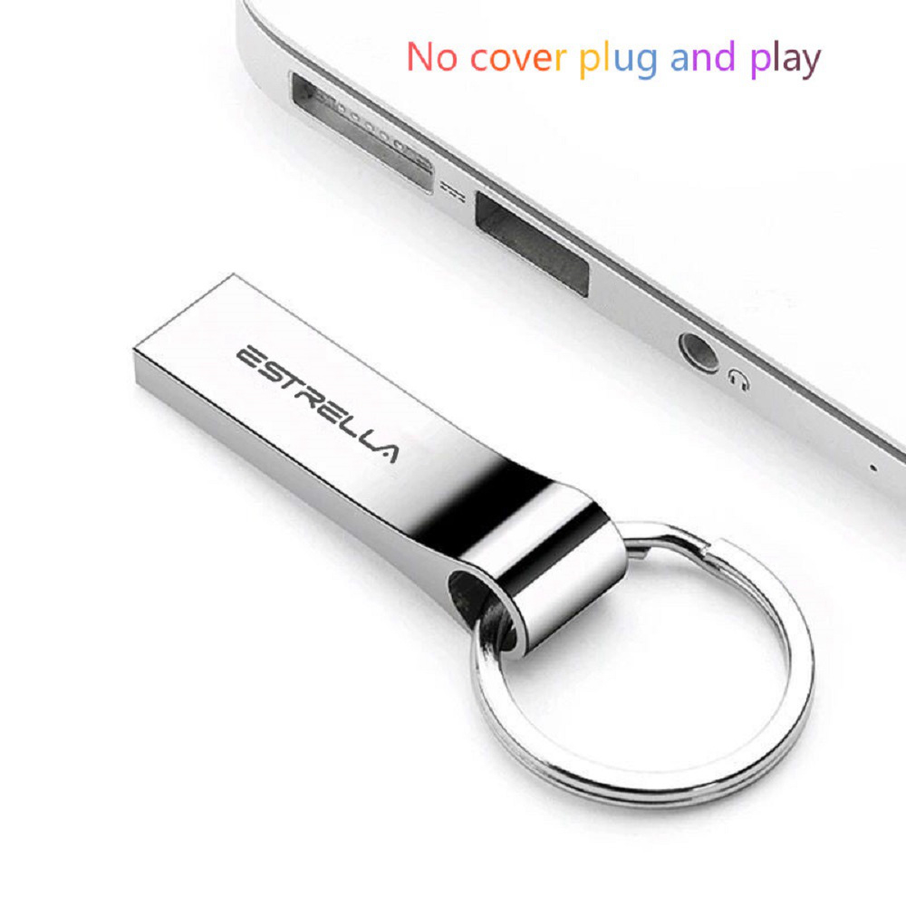 ESTRELLA 64GB USB Flash Disk Portable Keyring USB2.0 Interface Mass Storage Support Hot Plug - Silver