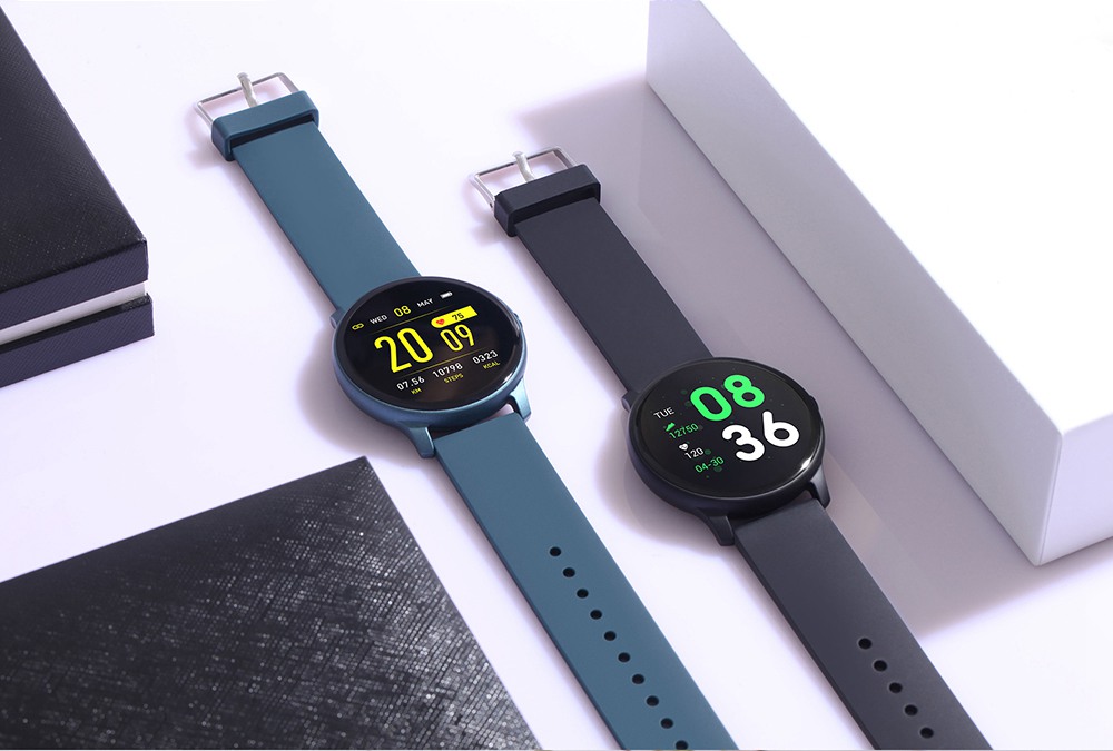 Model-KW19 SmartWatch 1.3 Inch TFT HD Screen IP67 Bluetooth 4.0 Heart Rate Blood Pressure Monitor - Black