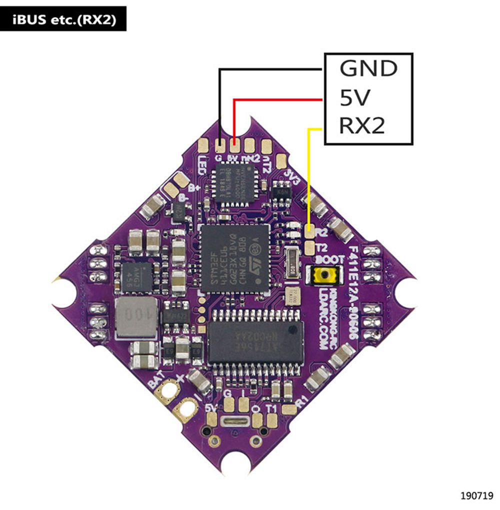 LDARC F411E12A F4 OSD Flight Controller AIO 5V/1.5A BEC & 12A 2-4S ESC For Beta85X Mobula7 Cinewhoop FPV Racing Drone