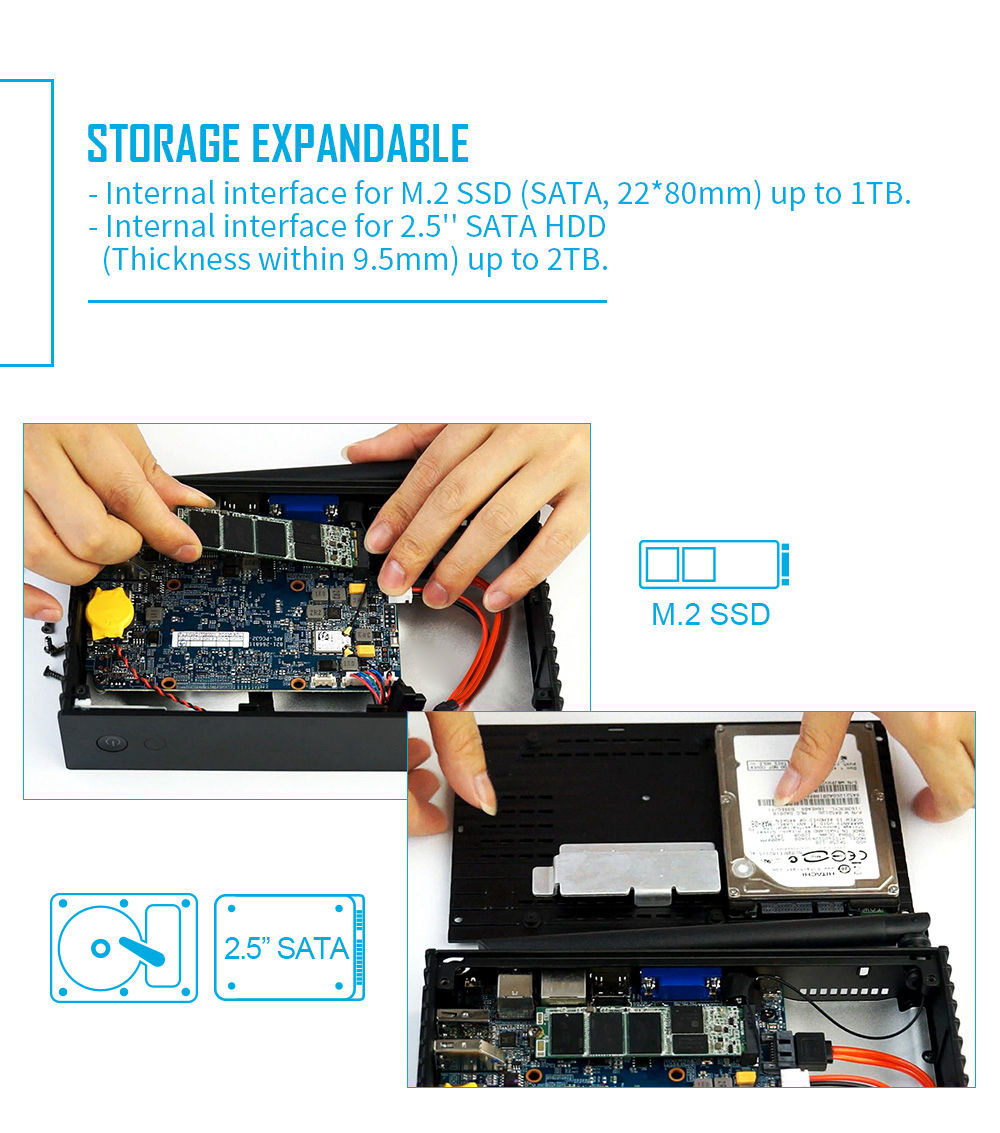 [HK Stock]MELE PCG35 Apo Licensed Windows 10 4GB/32GB Fanless Desktop Mini PC Intel Apollo Lake J3455 4K HDMI VGA M.2 SSD 2.5" HDD 802.11ac WiFi Gigabit LAN Bluetooth USB3.0 Type-C