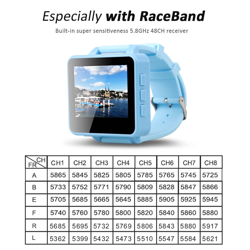 Boscam FPV200 DVR 5.8G 48CH 2.6inch DIY FPV Monitor w/Raceband Wearable Watch Built-in OSD For FPV Racing Drone - Blue