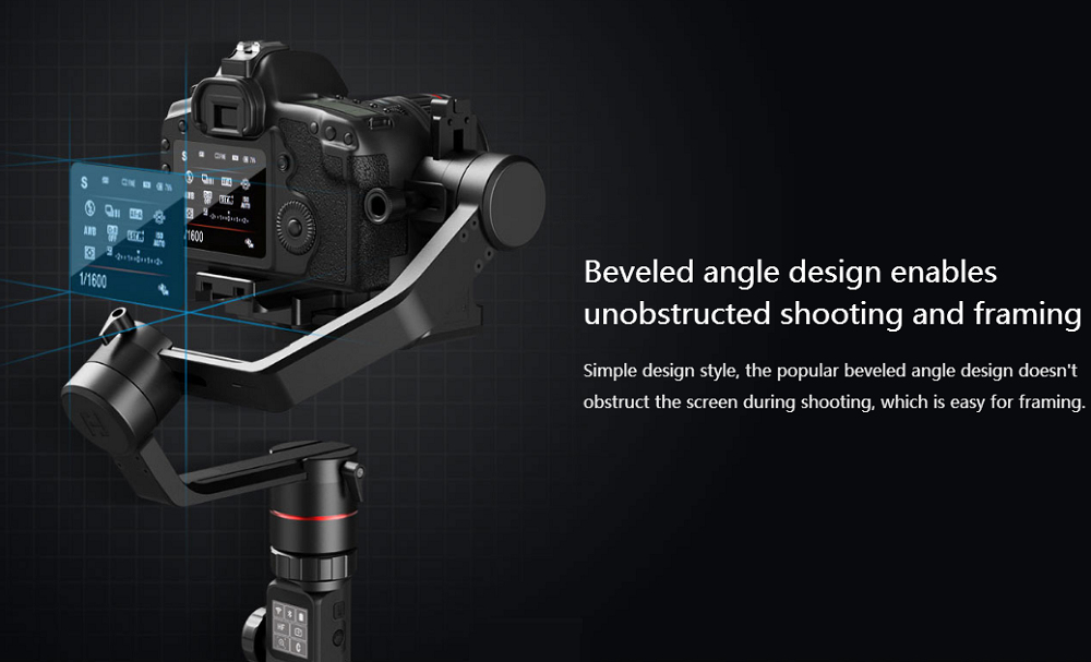 FeiyuTech AK4000 3-Axis Handheld Gimbal Stabilizer with LCD Touch Screen Max Load 4kg for Mirrorless DSLR Camera - Black