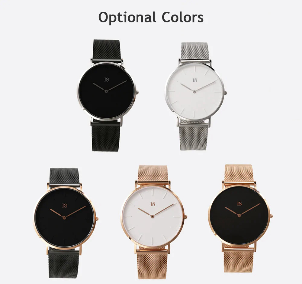 Xiaomi I8 Women's Quartz Wristwatch Stainless Steel Citizen Quartz Movement -Black