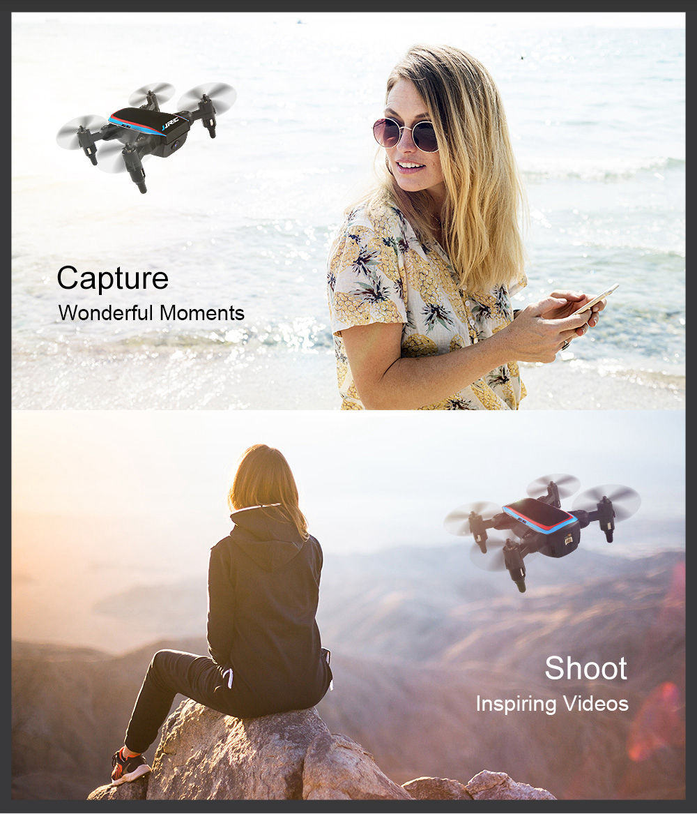 JJRC H53W Shadow WIFI FPV Foldable Drone with 480P Camera Altitude Hold Mode RC Quadcopter BNF - Black