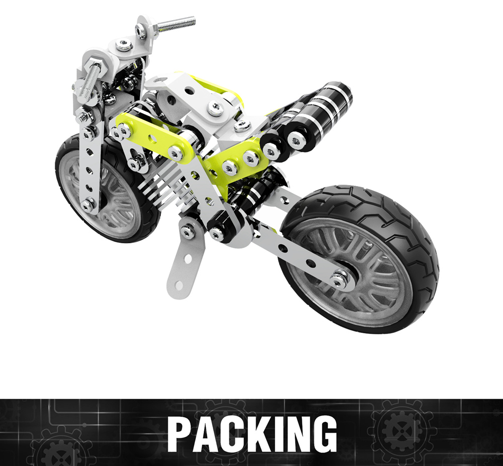 SW SW-003 188PCS DIY Stainless Steel Street Motorcycle Alloy Assembling Educational Toys