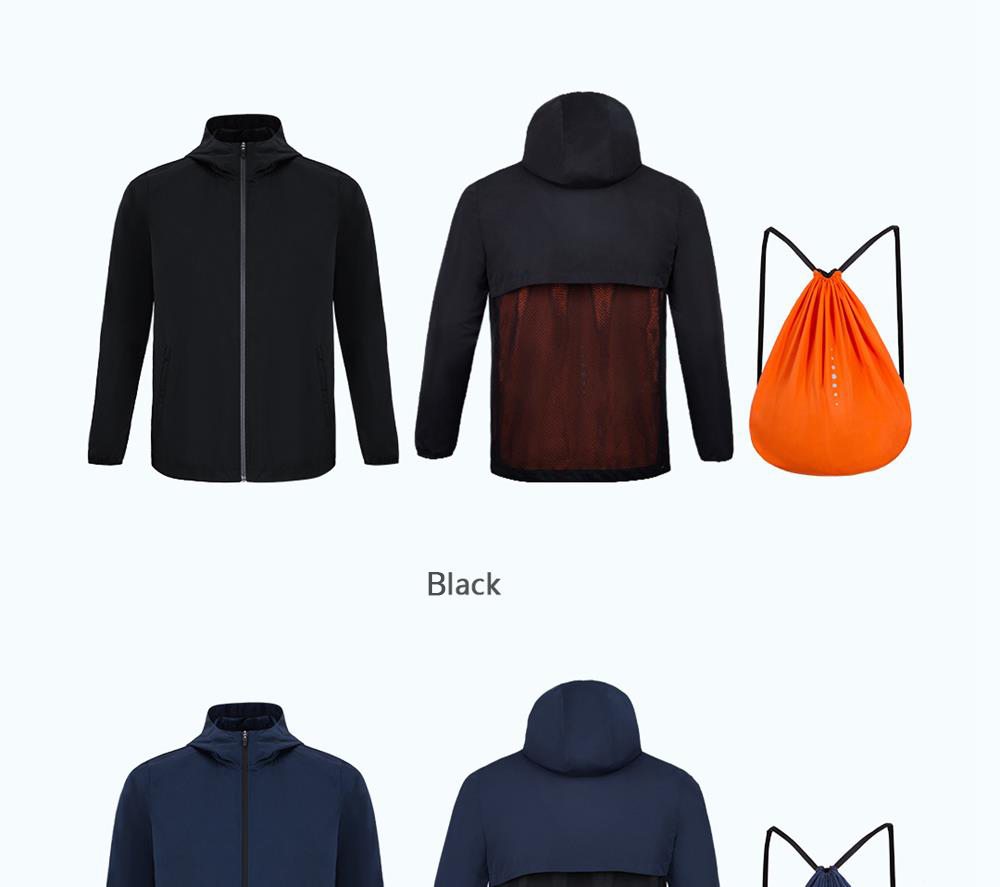 Xiaomi Men Backpack Jacket Water-resistant Sport Coat Size M -Khaki Gray