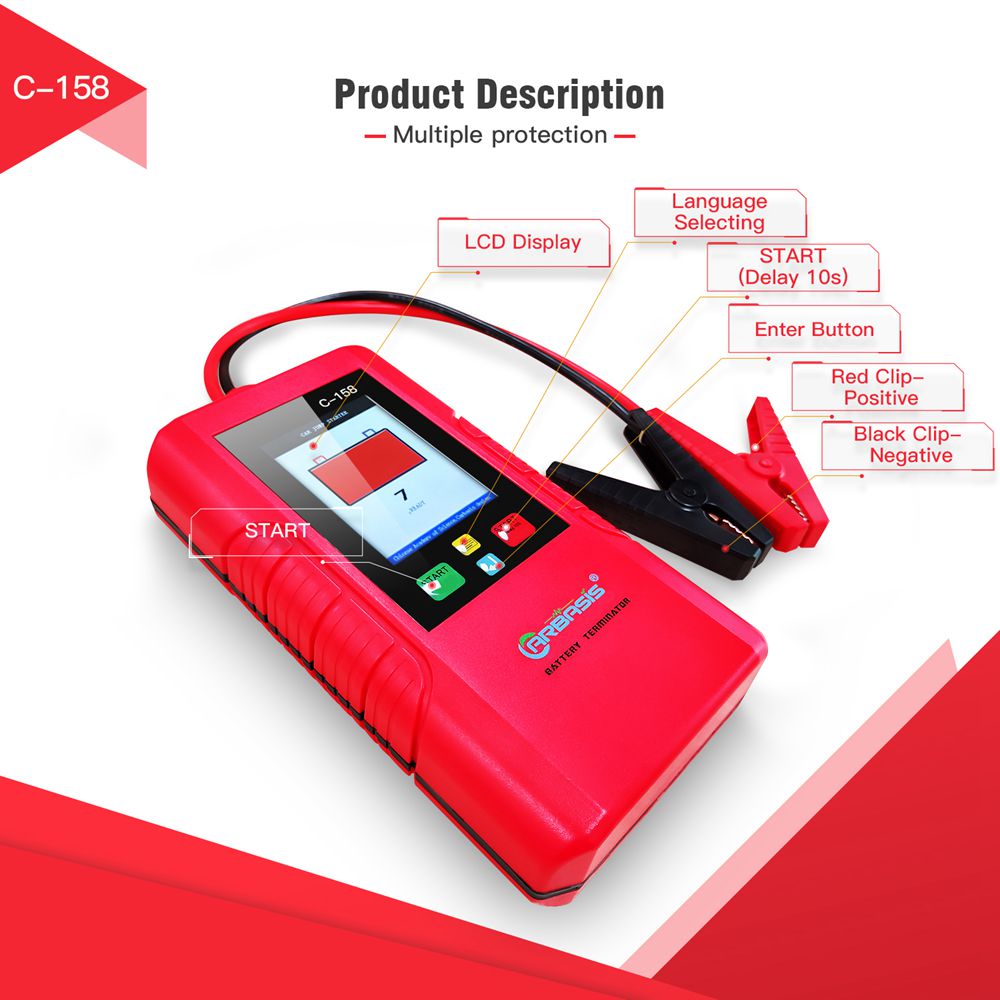 JDiag C158 12V Super Capacitor Jump Starter Red
