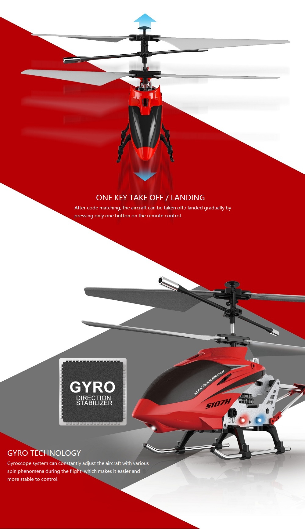 Syma S107H 2.4G 3CH RC Helicopter Alloy Copter Built-in Gyro RTF - Yellow