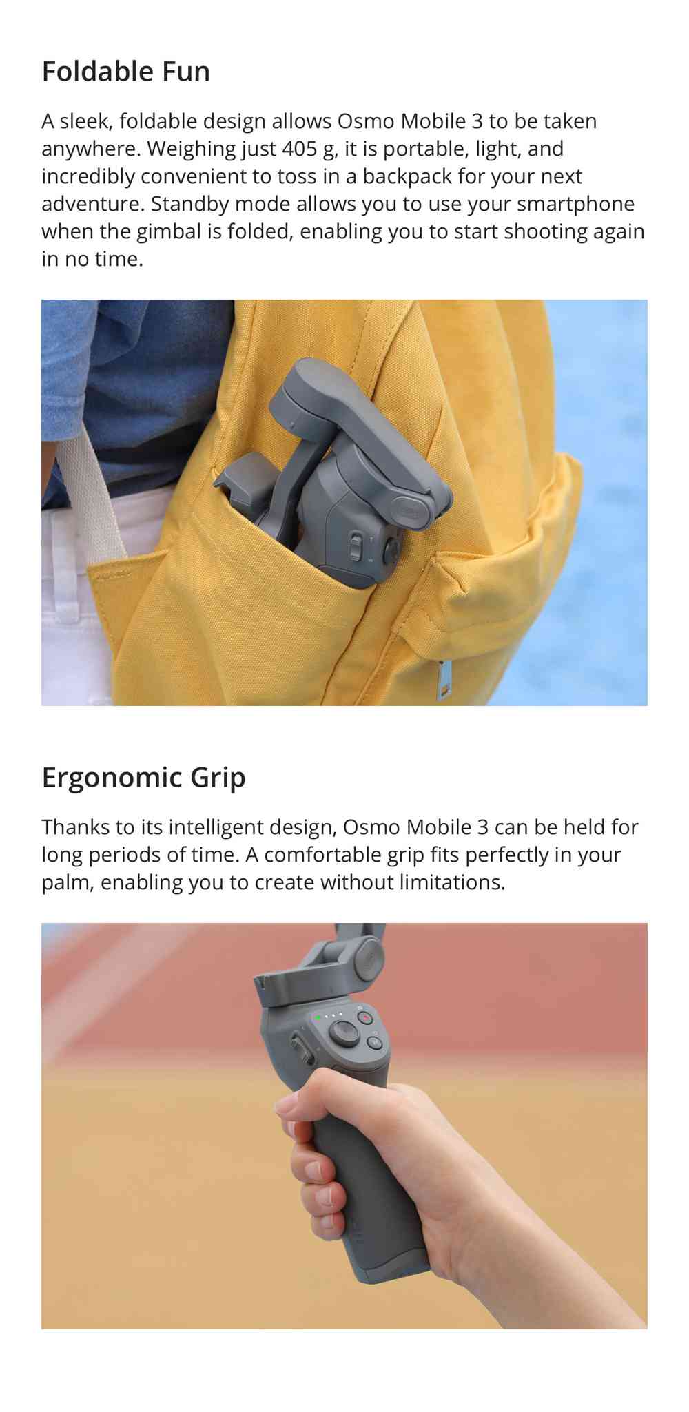 DJI OSMO Mobile 3 Combo Foldable Smartphone 3-Axis Handheld Stabilizer Gimbal With Gesture Control Story Mode