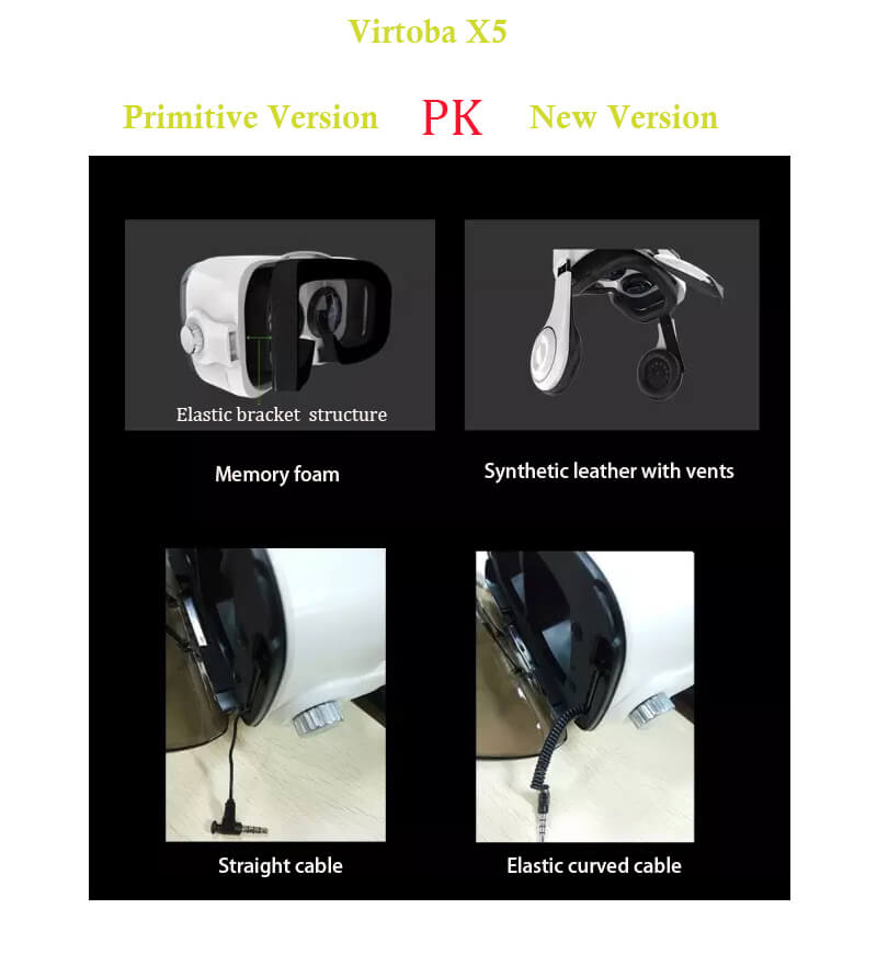 [Spain Stock]Virtoba X5 VR Box 3D VR Virtual Reality Headset 120 Degrees FOV Immersive 3D Movie Video Game Headset with Bluetooth Gamepad Headphone for 4-6 Inch Smartphone