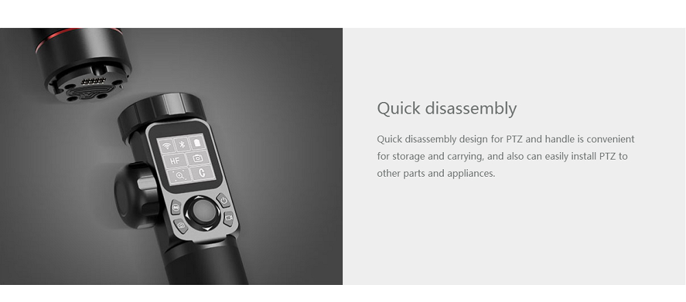 FeiyuTech AK4000 3-Axis Handheld Gimbal Stabilizer with LCD Touch Screen Max Load 4kg for Mirrorless DSLR Camera - Black