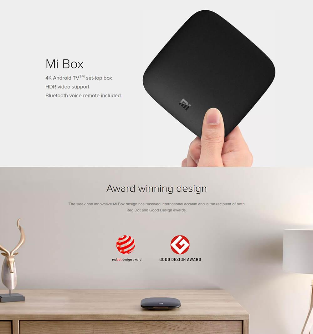 [Germany Stock]XIAOMI 4K Mi Box Android TV 8.0 Oreo Set-top Box Netflix 4K Streaming H.265 VP9 HDR Video Dolby DTS  Certified [Official International Version]