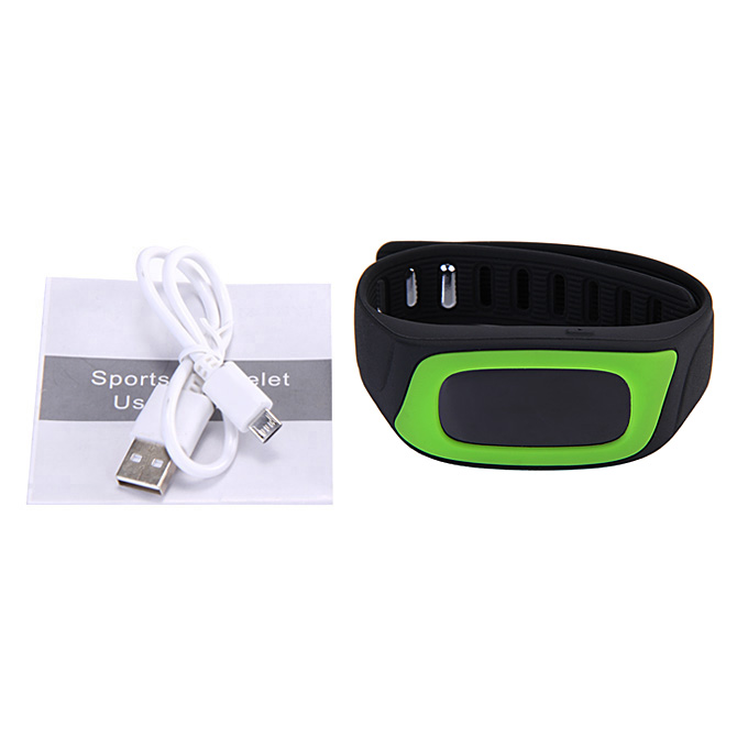 SWB02A Bluetooth 4.0 Sports Smart Bracelet OLED Display Screen Fitness Tracker Pedometer Sleep Monitor Alarm for Android iOS - Green