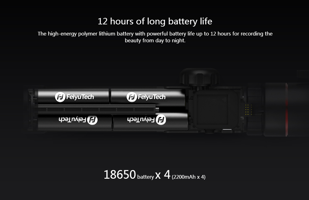 FeiyuTech AK4000 3-Axis Handheld Gimbal Stabilizer with LCD Touch Screen Max Load 4kg for Mirrorless DSLR Camera - Black