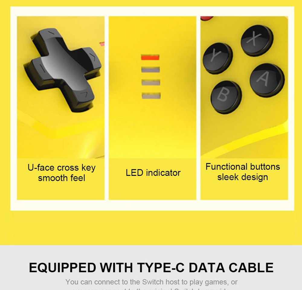 IPEGA PG-9162 Wireless Wire Gamepad Controller Six-axis Gyroscope Joypad Remote For Switch Console Joystick-Black