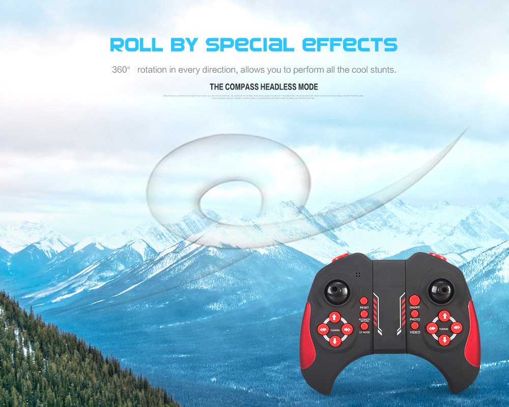 JJRC H20W WIFI FPV 2.0MP 720P HD Camera 3D Flip CF Mode 2.4G 6Axis Hexacopter VR Goggles Compatible with LED Light RTF - Blue