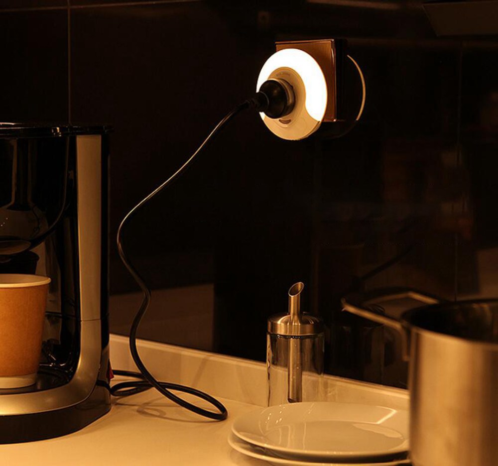 Light Sensor Control Night Light Mini  Bedroom Lamp for Living Room Bedroom US Plug - White