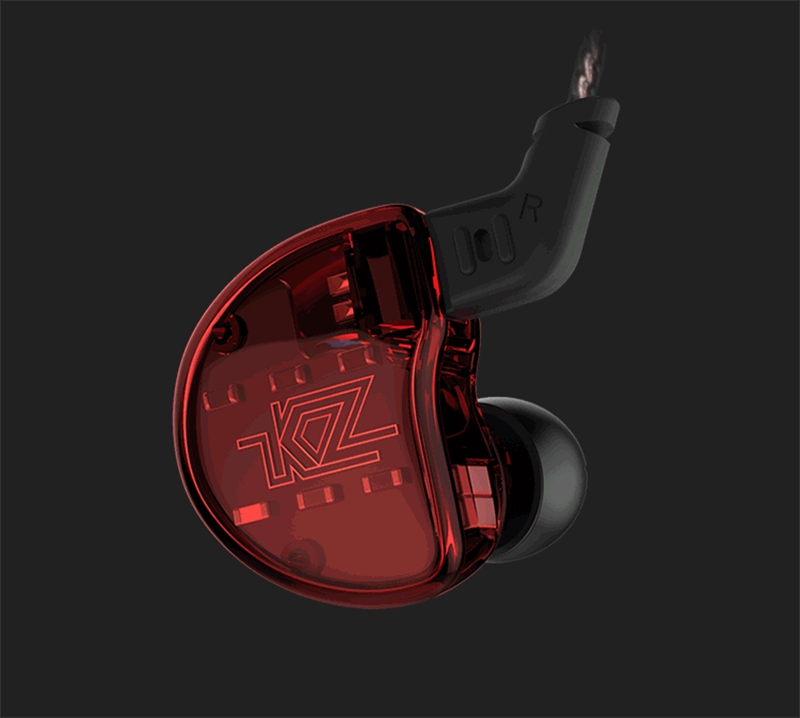 KZ ZS10 HiFi Hybrid Earphone with Mic 10 Drivers 4BA + 1DD  4 Balanced Armature Dynamic Heavy Bass - Black