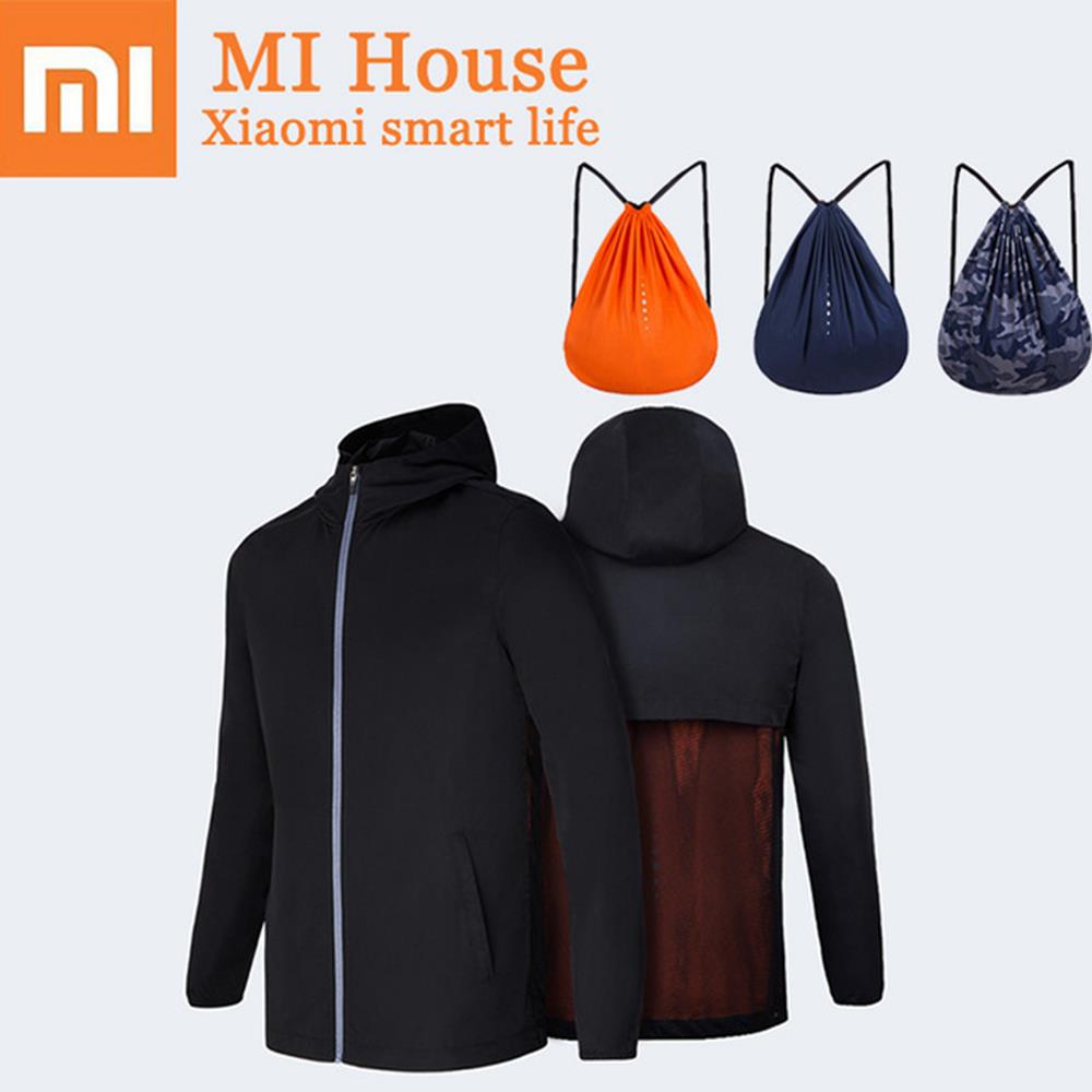 Xiaomi Men Backpack Jacket Water-resistant Sport Coat Size M -Khaki Gray