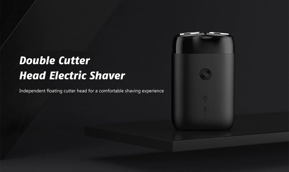 Xiaomi Mijia Double Cutter Head Electric Shaver IPX7 Waterproof Silent Motor - Black