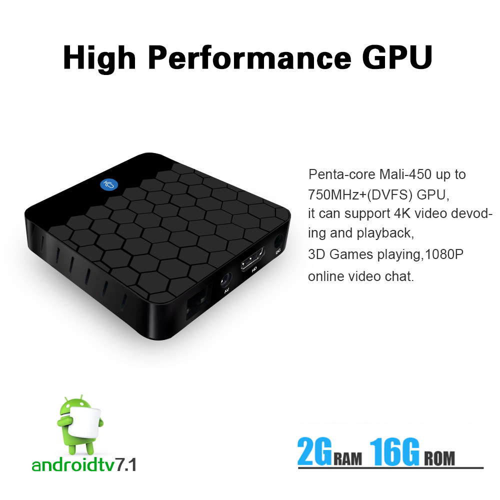 X88 Mini Android TV OS 2GB/16GB RK3328 4K TV BOX with Voice Remote Support YouTube Netflix  KODI 18.0 WiFi LAN USB3.0 VP9 H.265