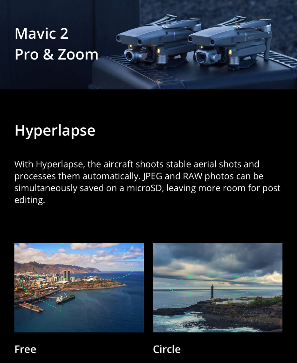 DJI Mavic 2 Zoom 3-Axis Gimbal Camera 1/2.3" CMOS Sensor 2x Optical Zoom 48MP Super Resolution Photo Foldable RC Drone