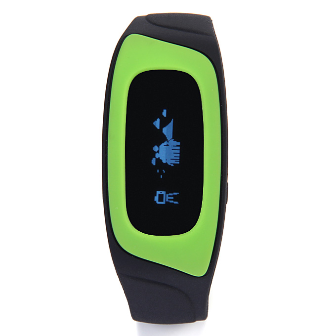 SWB02A Bluetooth 4.0 Sports Smart Bracelet OLED Display Screen Fitness Tracker Pedometer Sleep Monitor Alarm for Android iOS - Green