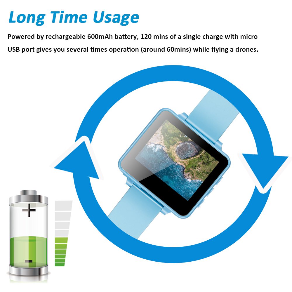 Boscam FPV200 DVR 5.8G 48CH 2.6inch DIY FPV Monitor w/Raceband Wearable Watch Built-in OSD For FPV Racing Drone - Blue