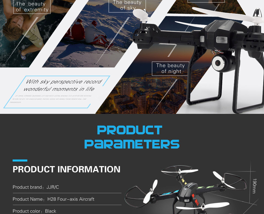 JJRC H28W Wifi FPV With 2.0MP Camera 2.4G 4CH 6Axis One Axis Gimbal RC Quadcopter RTF